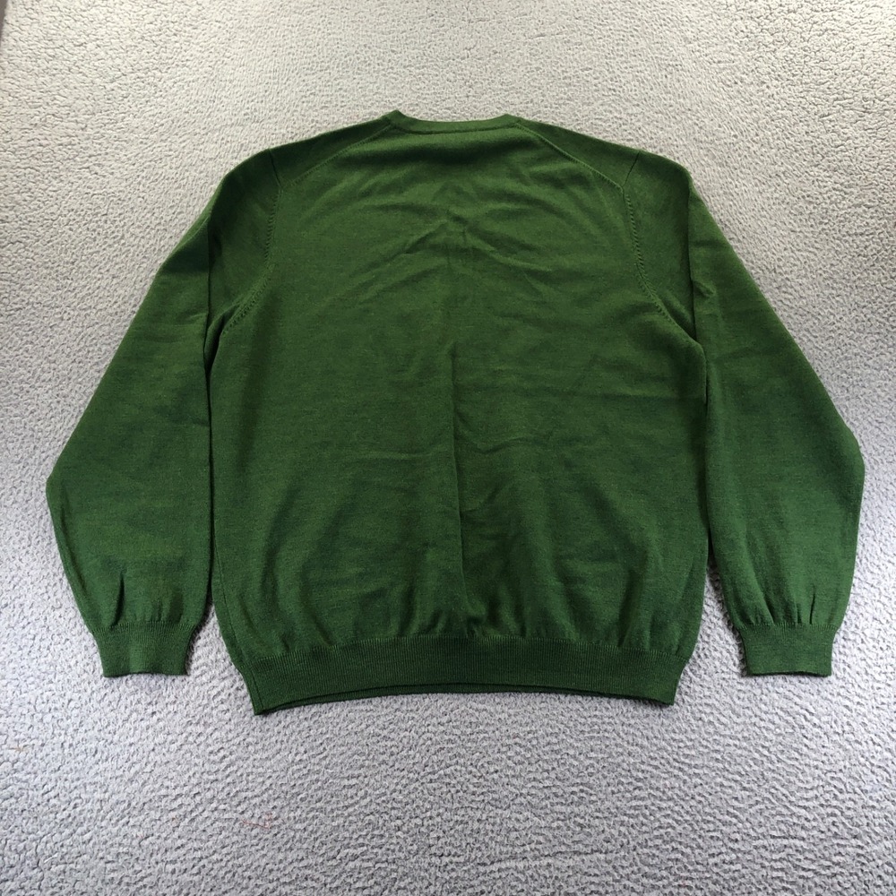 Vtg Brooks Brothers Sweater Mens Extra Large Green Merino Wool V Neck Pullover - Picture 5 of 12